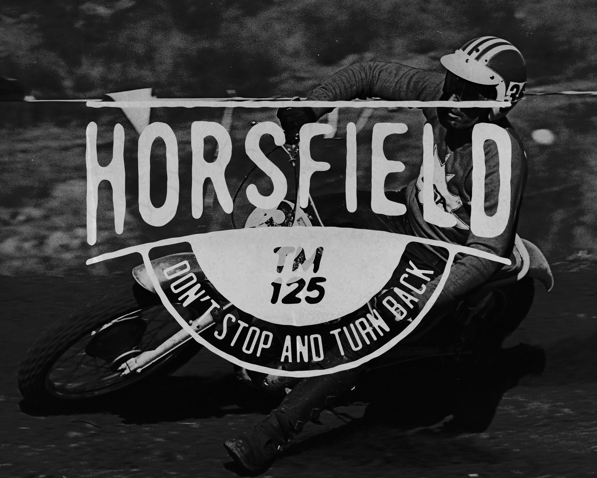HORSFIELD TM125 artwork badge branding clothing design dirtbike graphic design illustration logo merchandise t shirt design vintage design vintage dirtbike vintage trail