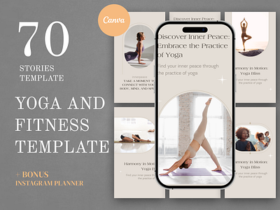 Yoga Instagram Stories Pack Canva canva design canva template design instagram instagram post instagram stories instagram template