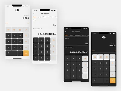 DailyUI #004 – Calculator app calculator dailyui 001 darkmode design illustration lightmode minimalism mobileapp ui ux uxui