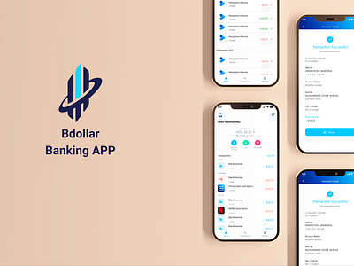 Bdollar - Finance management App banking app branding buy subscription design finance app finance management app home screen receive money send money transaction view transactions ui ux withdraw money