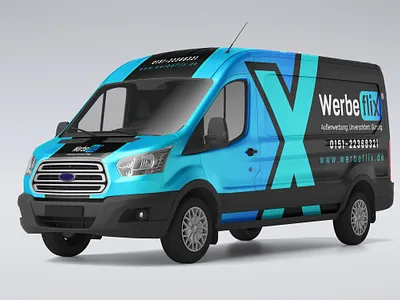 Werbe Flix Full Van Wrap Design | Vehicle Wrap Design 3d adobe illustrator branding car wrap carbon wrap clean custom wrap decal design graphic design illustration livery logo modern truck wrap van wrap vehicle vehicle wrap vinyl wrap wrap design