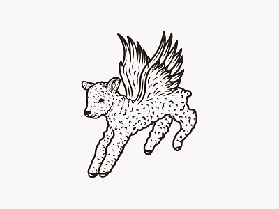 Sheep aesthetic branding creative dribbble fly illustration logo logos sheep wings