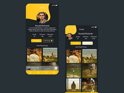 #DailyUI 006: Profile Page for Music App design graphic design music music app ui ui design user interface ux