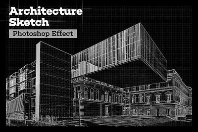 Architecture Sketch Photoshop Effect architecture construction design facebook ads graphic design hand drawn illustration photo effect sketch social media banner vector
