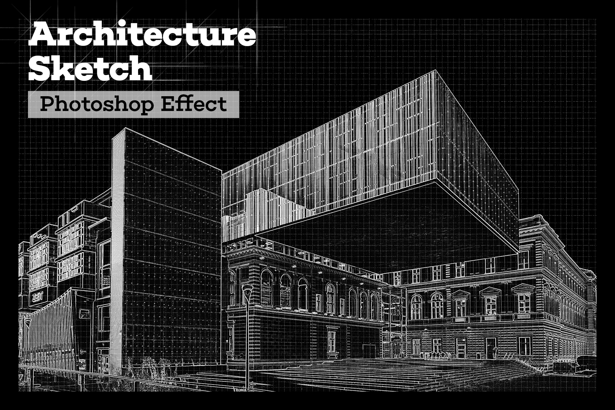 Item 10 AI Architecture Sketch Photoshop Actions by sparklestock  shared  by G4Ds
