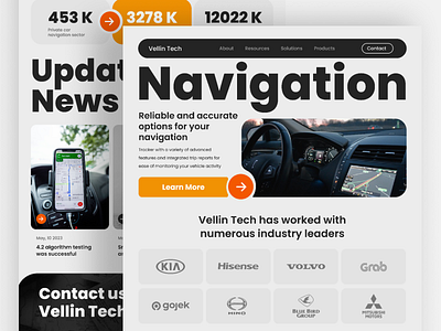 Vellin Tech landing page navigation tech ui uiux user experience user interface ux