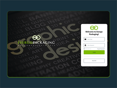 Evergo Packaging - Login Page branding branding website evergo packaging graphic design login login page ui ux website design