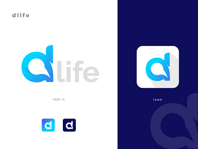 dlife logo app icon app icon behance branding compnay d d logo design dlife dribbble flat hossain icon life logo logo modern sabbir trend web logo