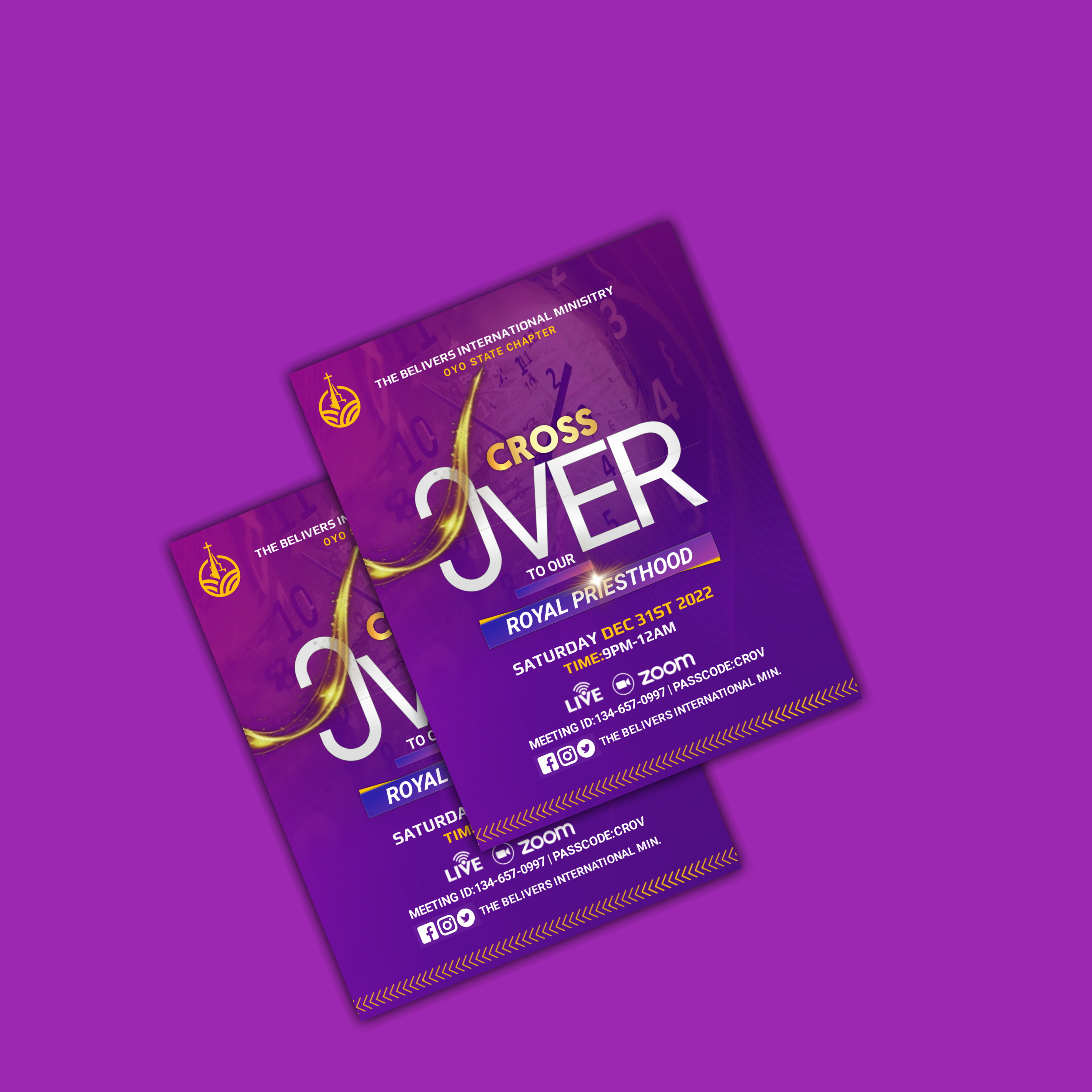 CROSS OVER SERVICE 2022 CHURCH FLYER by Oluwaseun Joseph on Dribbble