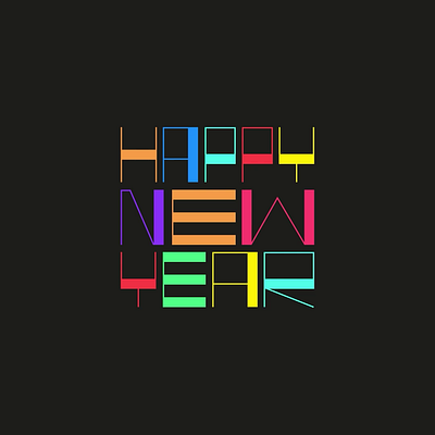 Happy New Year Type Animation 2d after effects animation branding color eve graphic design happy new year logo motion graphics new year typography