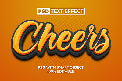 PSD 3D Orange Text Effect Style 3d design editable effect font lettering modern orange photoshop psd style summer text type typeface typography