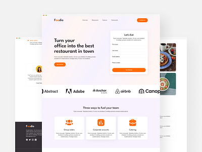 Foodio | Landing Page Design food web food website landing page product design restuarent ui design user experience ux design websitedesign