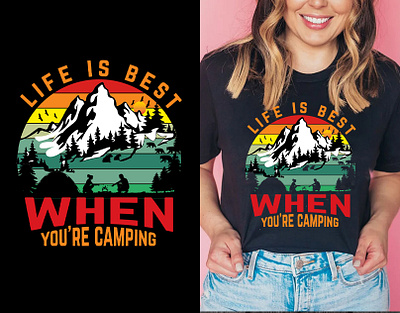 CAMPING T-SHIRT DESIGN branding campingtshirt design graphic design illustration summer tshirt tshirtdesign typography vector