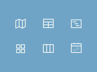 'View-as' icon set board view calendar view graphic design grid view icon design iconography kanban board map view table view timeline view ui view as