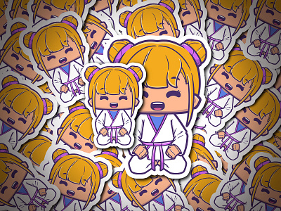 The Jujitsu Girl Cartoon Character branding cartoon comunity cute design graphic design illustration jiujitsu karate kids logo ui vector