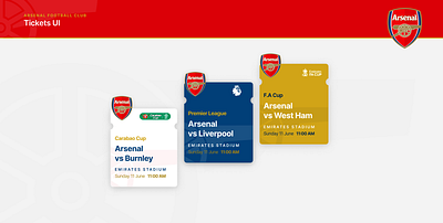 iOS Sports Ticket UI arsenal design interface sports tickets ui ux