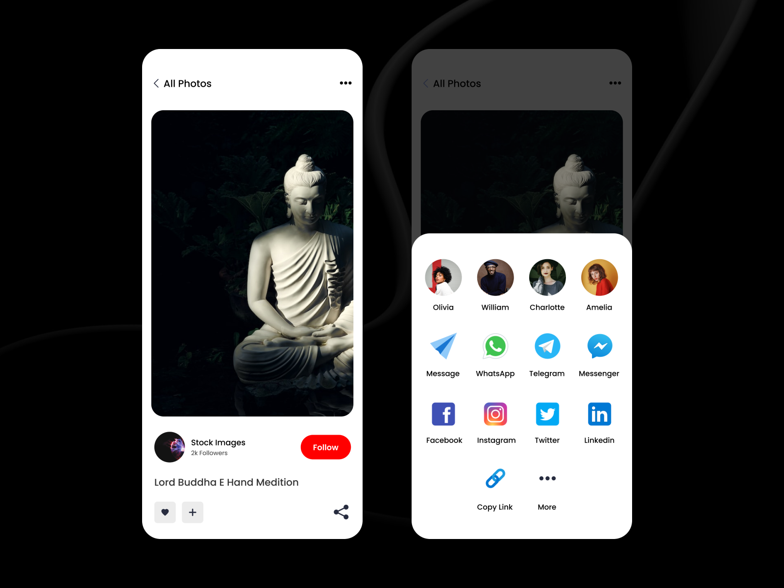 Social Share UX UI Design by Karthikeyan on Dribbble