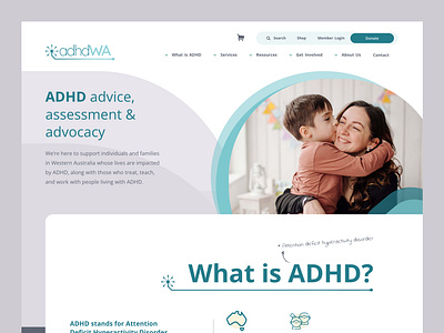 ADHD - Landing page adhd australia colourful corporate landing page medical non for profit ui uiux website western australia