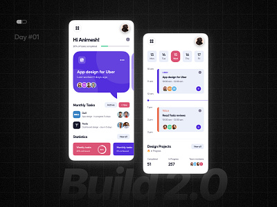 Build 2.0 UI Challenge - Project Manager branding build design designdrug projectmanager uidesign uiux watchmegrow
