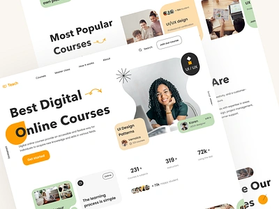 Online Course Landing Page career course creative design digital e learning education learn learning platform logo mentoring online onlinecourse student study teach teacher training ui uiux design