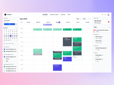 Calendar Web App Redesign calendar dashboard productivity saas task tasks todo ui