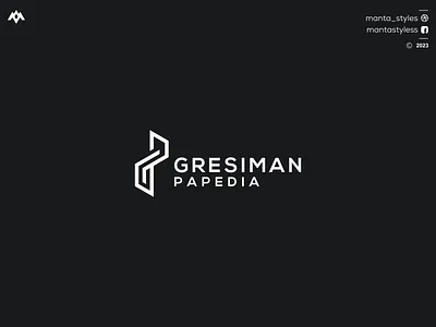 GRESIMAN PAPEDIA branding design gresiman papedia icon letter logo minimal pg logo