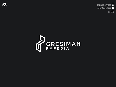 GRESIMAN PAPEDIA branding design gresiman papedia icon letter logo minimal pg logo