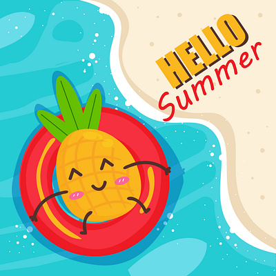 Hello Summer design graphic design illustration logo typography vector