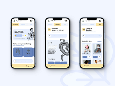 AI Healthcare App ai app ai healthcare app doctor finding app healthcare app illness app sickness indicator ui challenge ui design visual design