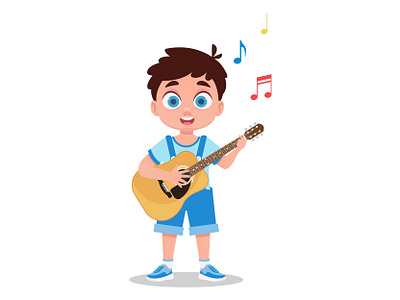 Boy playing guitar boy boy drawing cartoon cartoon character character character animation character design character development child development cute boy design element graphic design guitar isolated lessons music music school playing guitar schoolboy sheet music