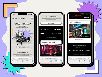 Retro Web app - The Vintage Cinema branding graphic design ui ux web