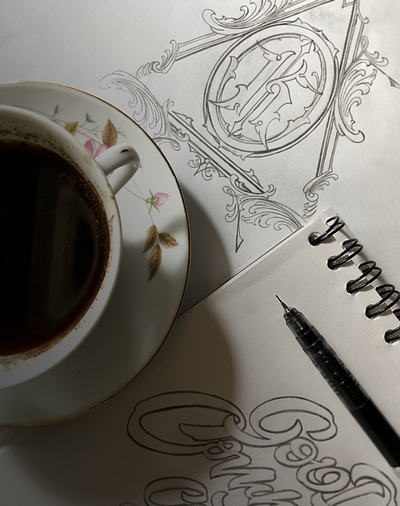Coffee and Sketch branding handdrawn k lettering logo monogram pencilssketch sketch sketches type typeface typography vector