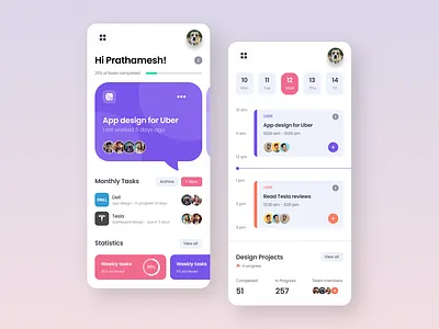 App for Project Managers calendar view dark deadline management light mobile app design mobile dashboard mobile project manager productivity app project manager app project organizer project planning project task list project tracking schedule task management task management solution team productivity app time tracking and management user interface (ui) workflow optimization