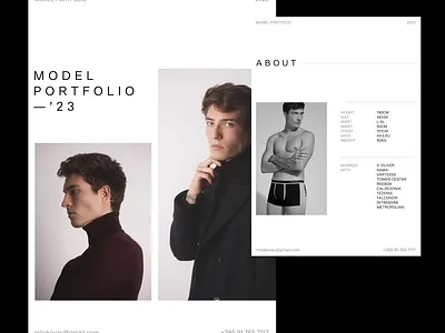 Model Portfolio Layouts design graphic design grid layout model portfolio photography portfolio