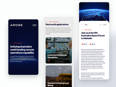 Remote space operations - website adaptative design australia design government landing page mobile mobile design remote operations responsive space ui ux ux design uxui webdesign website