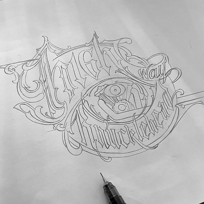 Sketch of Highway Knuclehead branding customworkshop garage handdrawn highway illustration knucklehead lettering logo logotype pencilssketch sketches type typography