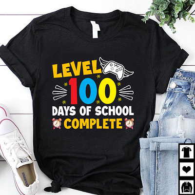100 Day's Of School T-shirt Design 100 days of school 100 days t shirt design apperal design game games graphic design shirts t shirt t shirt tee tshirt