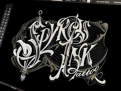 Spyros Ink Vector adobeillustrator branding design handdrawn inktattoo lettering logo logotype type typography vector victorian vintage