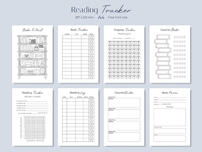 Reading Tracker a4 book reading books design development diary diary design draw to order goal graphic design illustration isolated library reading goal reading tracker sheet of paper tracker development vector illustration