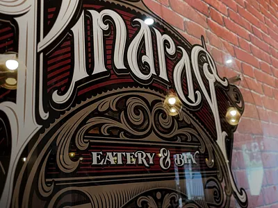 Pinaraq signage branding eatery lettering logo logotype restaurants sigange type typography