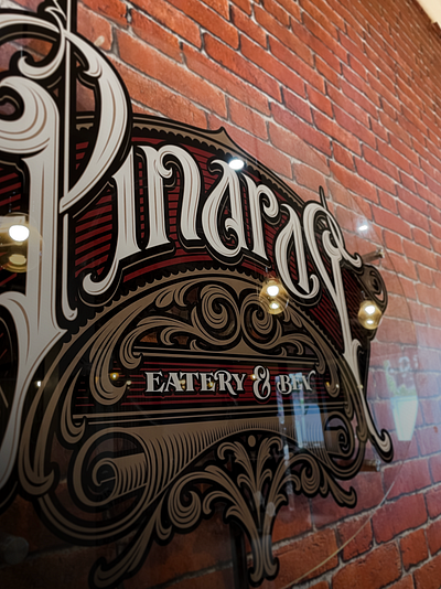 Pinaraq signage branding eatery lettering logo logotype restaurants sigange type typography