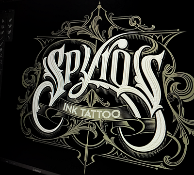 Spyros Ink Vector adobeillustrator branding design lettering logo logotype ornament type typeface typography victorian