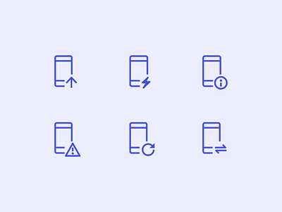 Mobile States icon-set alert device design graphic design icon design iconography illustrator information transfer ui upload