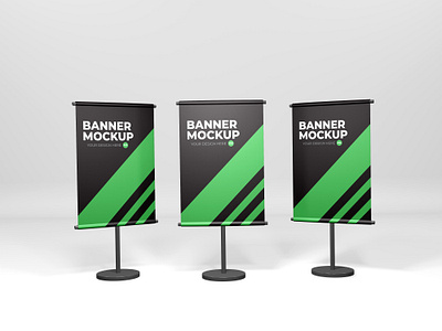 Advertising Banner Mockup 3d banner branding graphic design mockup psd mockup