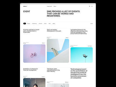 Events app design design desktop elegant event events grig minimal minimalism new news page site typography ui ux web