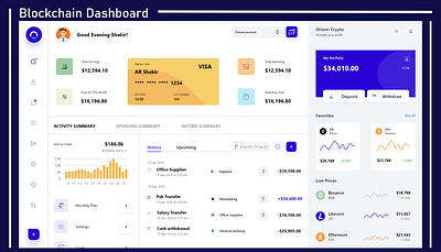 Dashboard blockchain design dashboard dashboard design graphic design ui ui design user interface design