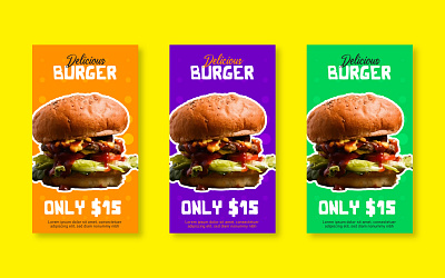 Creative Social Media Post Ads Story Design ads background banner branding burger creative design flat food illustration promo promotion story trending vector