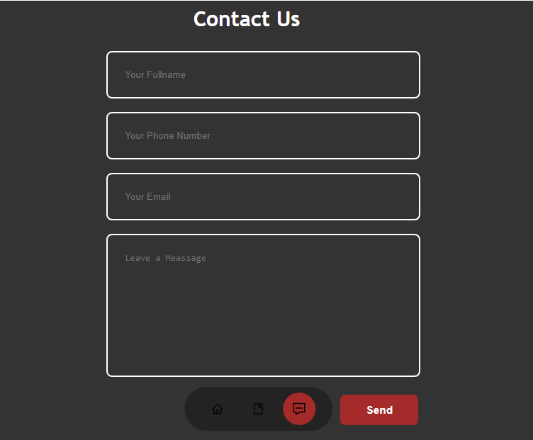 A contact form with a functional floating nav bar by Nosa Imina on Dribbble