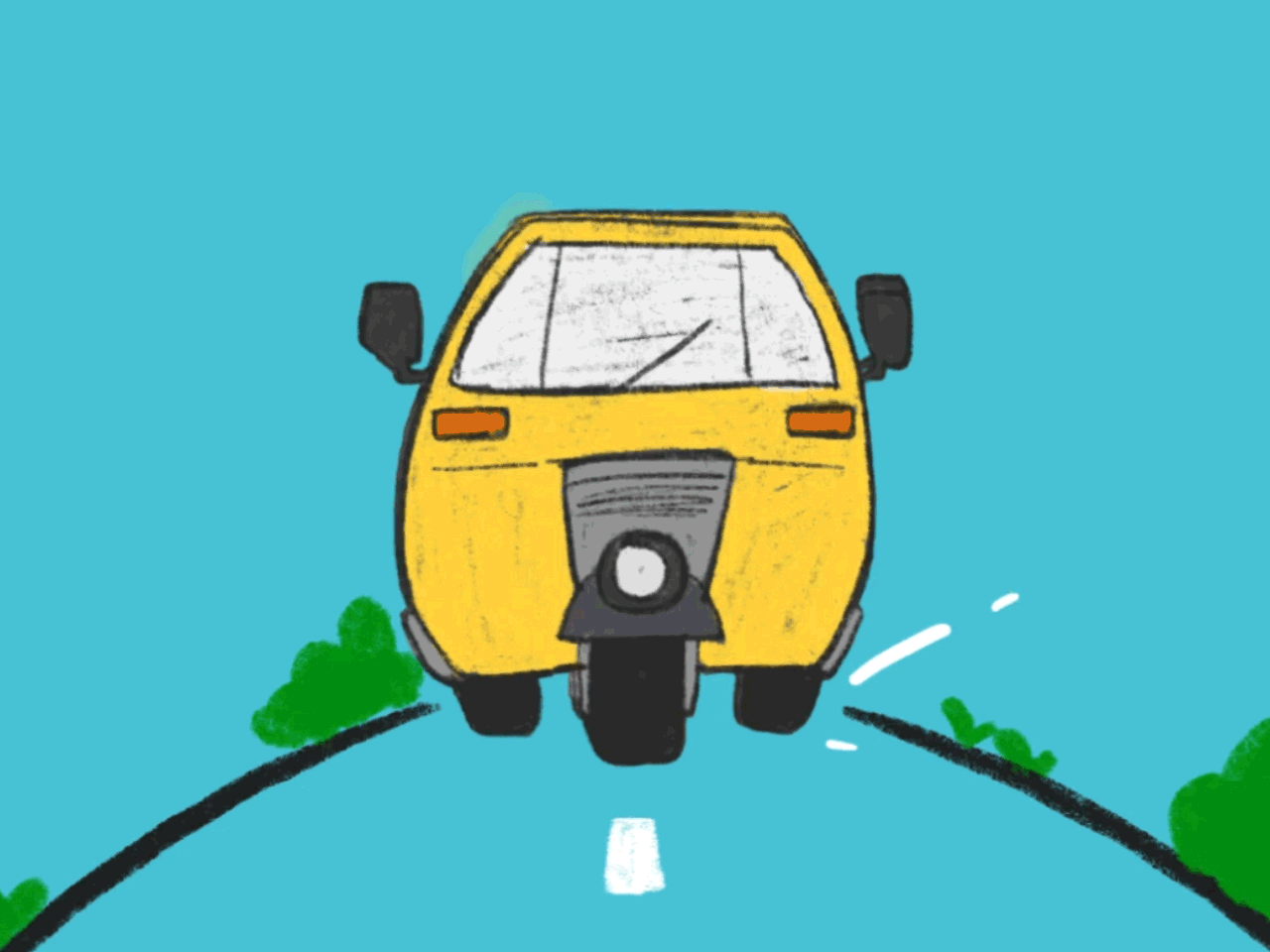 Auto Rickshaw animation design doodle illustration procreate sketching