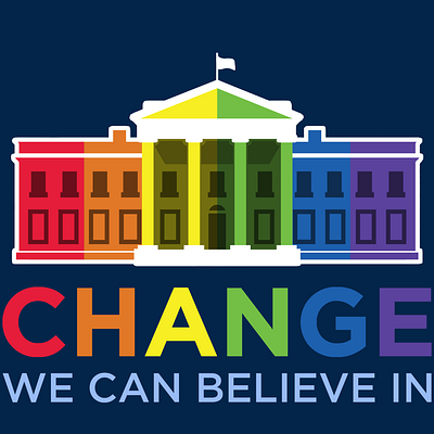 Adding 2008 "CHANGE WE CAN BELIEVE IN" to 2015 Rainbow WH Logo graphic design lgbtq logo design obama white house pride logos pride month rainbow logos white house